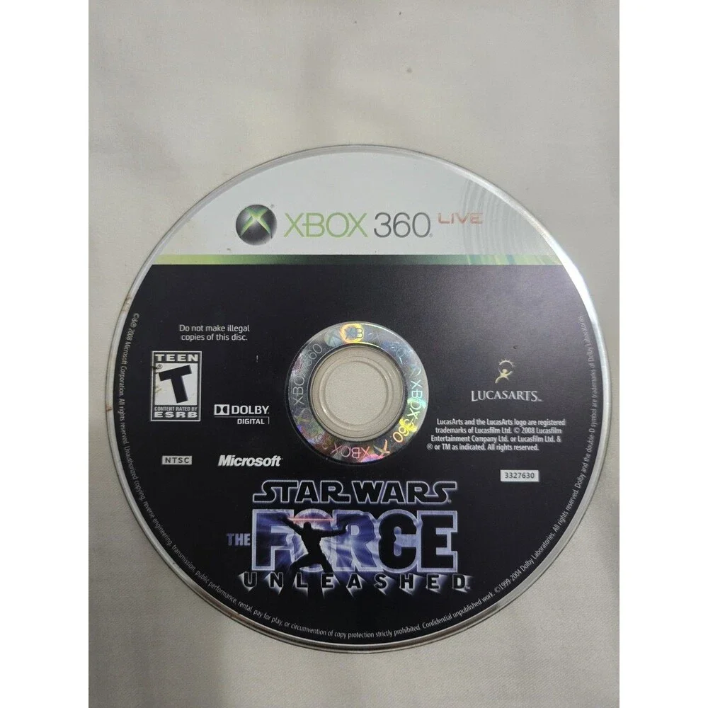 Star Wars the Force Unleashed (Xbox 360) Disc Only, Tested, Working